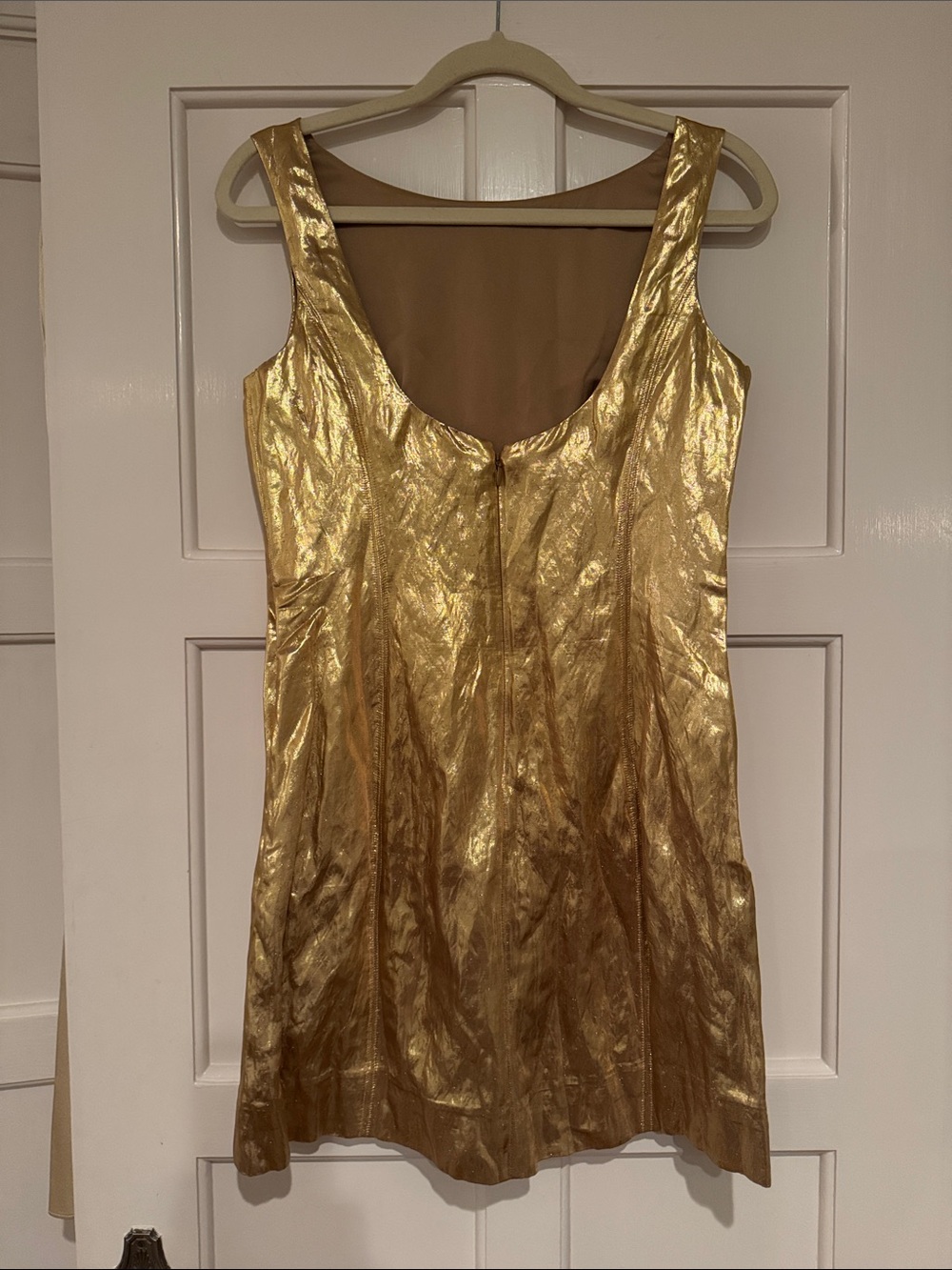J.Crew Collection scoopback mini dress in crinkle lamé CP193 - Picture 8 of 13